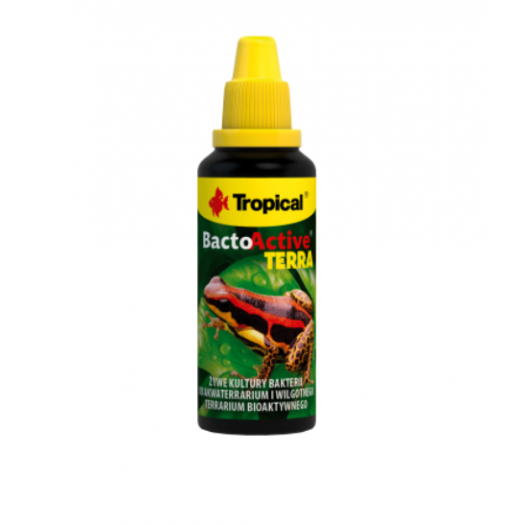 Tropical BACTO-ACTIVE TERRA gyvų bakterijų preparatas bioaktyviems terariumams, 30 ml